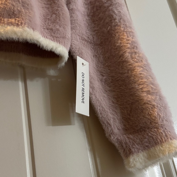 For Love And Lemons Mauve and White Sweater - Picture 3 of 3